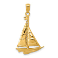 14k Polished Sailboat Pendant-C2471