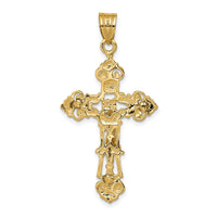 14k INRI Fleur De Lis Crucifix Pendant-C248