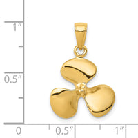 14K Polished 3-D Propeller Pendant-C2480