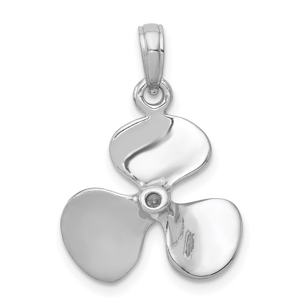 14K White Gold Polished 3-D Propeller Pendant-C2480W