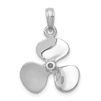 14K White Gold Polished 3-D Propeller Pendant-C2480W