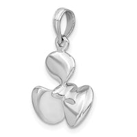 14K White Gold Polished 3-D Propeller Pendant-C2480W