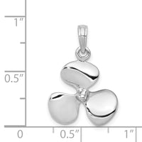 14K White Gold Polished 3-D Propeller Pendant-C2480W