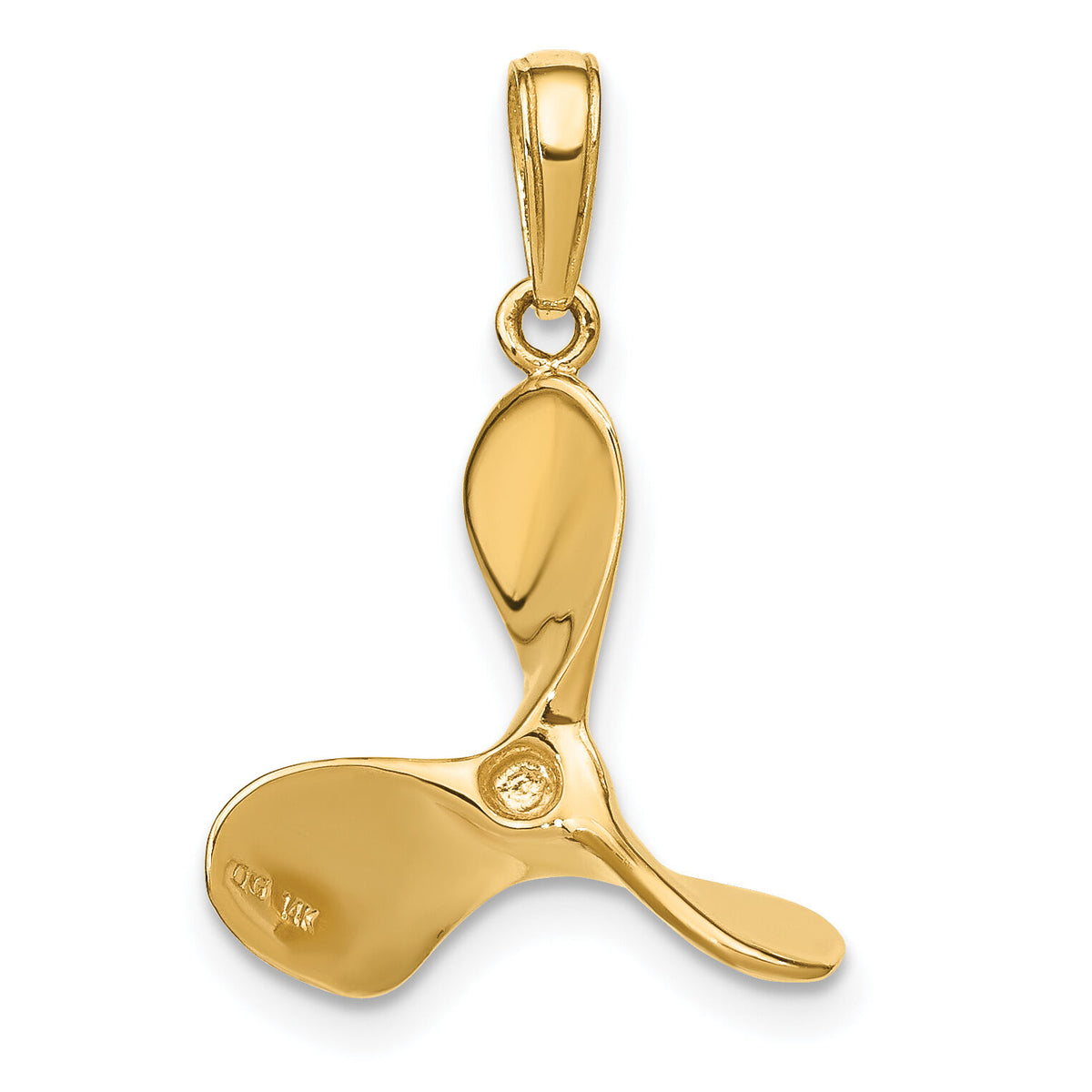 14K Polished 3-D Propeller Pendant-C2481
