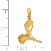 14K Polished 3-D Propeller Pendant-C2481