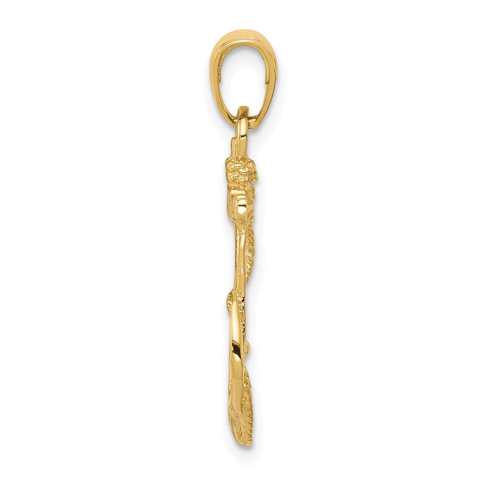 14k Solid Polished Anchor Pendant-C2486