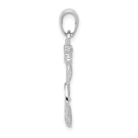 14K White Gold Solid Polished Anchor Pendant-C2486W