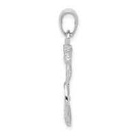 14K White Gold Solid Polished Anchor Pendant-C2486W