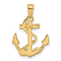 14k Solid Polished Anchor Pendant-C2487