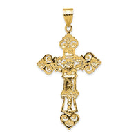 14k INRI Fleur De Lis Crucifix Pendant-C250