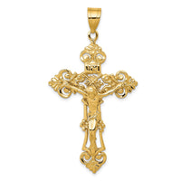 14k INRI Fleur De Lis Crucifix Pendant-C250