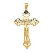 14k INRI Fleur De Lis Crucifix Pendant-C250