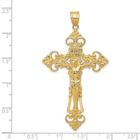 14k INRI Fleur De Lis Crucifix Pendant-C250