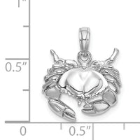 14K White Gold Stone Crab Charm-C2512W