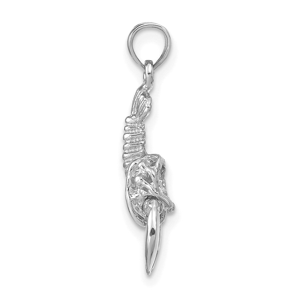 14k White Gold Moveable Lobster Pendant-C2515W