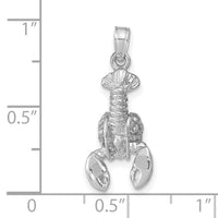 14k White Gold Moveable Lobster Pendant-C2515W