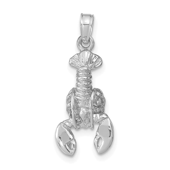 14k White Gold Moveable Lobster Pendant-C2515W