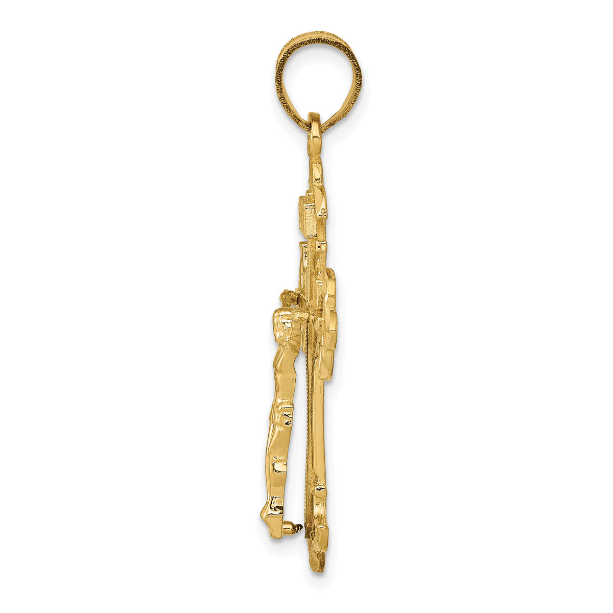 14k INRI Fleur De Lis Crucifix Pendant-C253