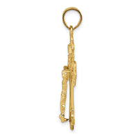 14k INRI Fleur De Lis Crucifix Pendant-C253