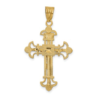 14k INRI Fleur De Lis Crucifix Pendant-C253