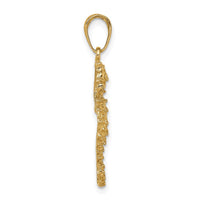14k Polished Open-Backed Seahorse Pendant-C2532