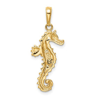 14k Polished Open-Backed Seahorse Pendant-C2532
