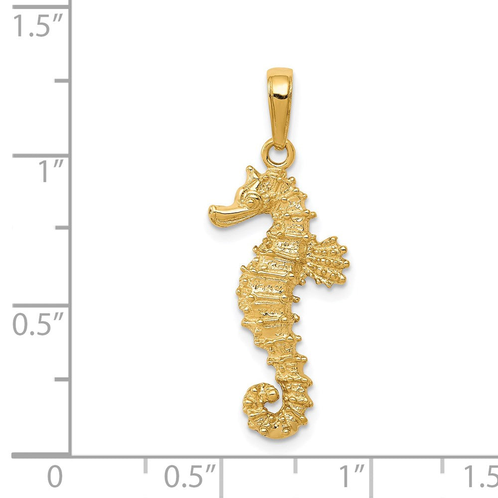 14k Polished Open-Backed Seahorse Pendant-C2532
