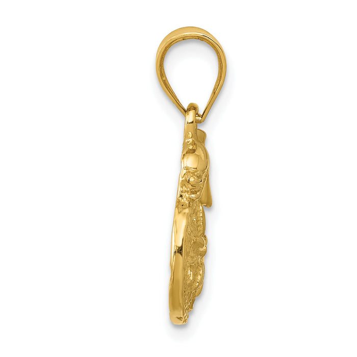 14k Dolphin and Sanddollar Charm-C2536