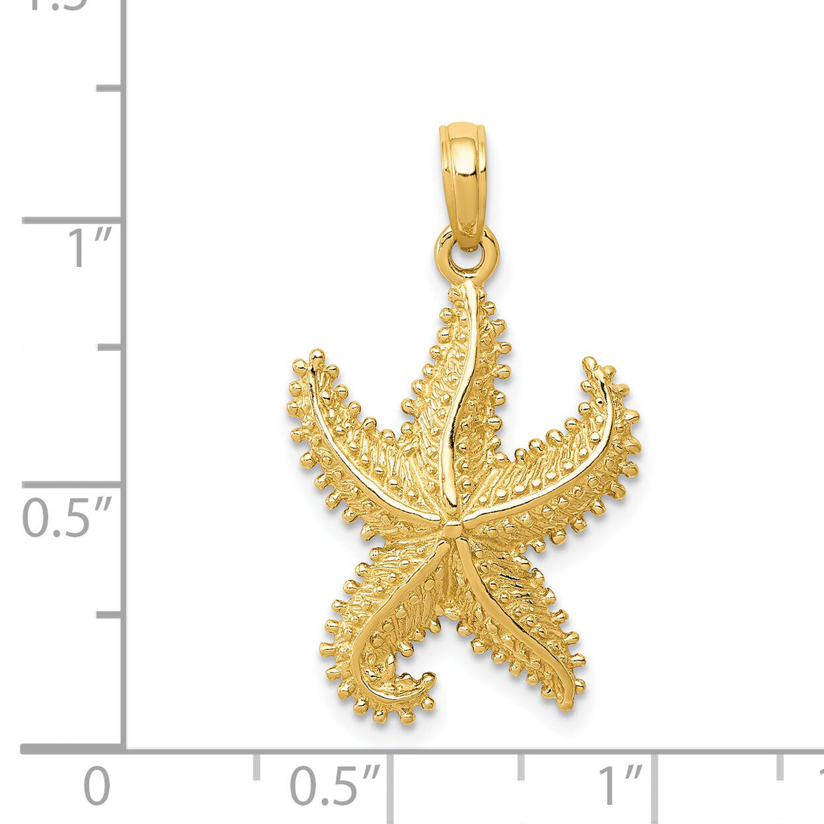14k Polished Open-Backed Starfish Pendant-C2537