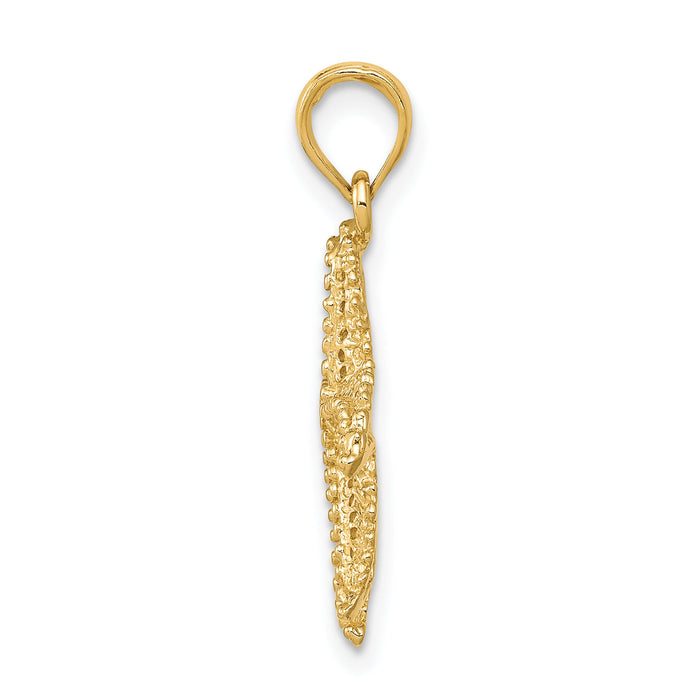 14k Polished Open-Backed Starfish Pendant-C2538