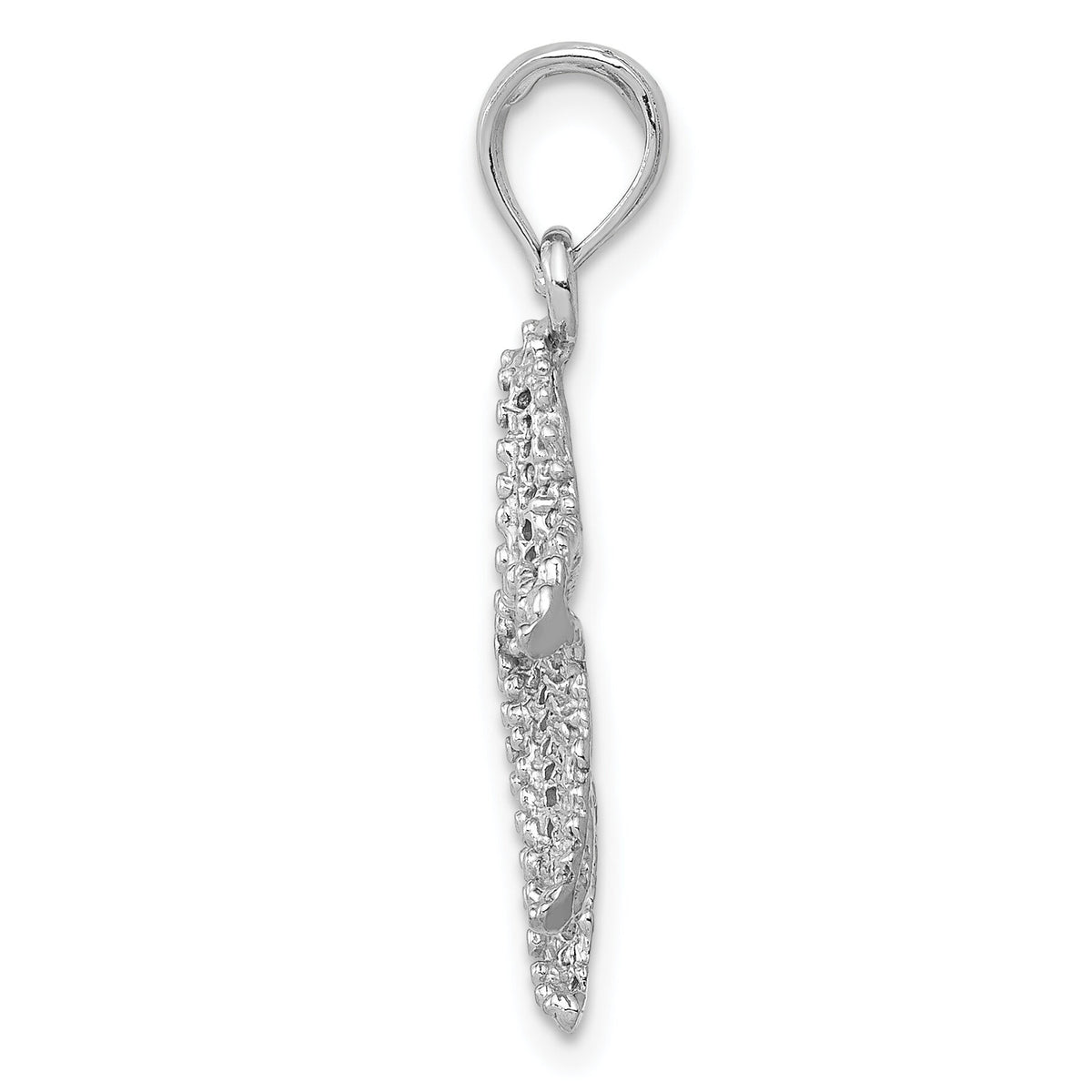 14k White Gold Polished Open-Backed Starfish Pendant-C2538W