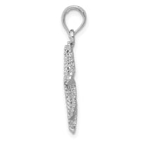 14k White Gold Polished Open-Backed Starfish Pendant-C2538W