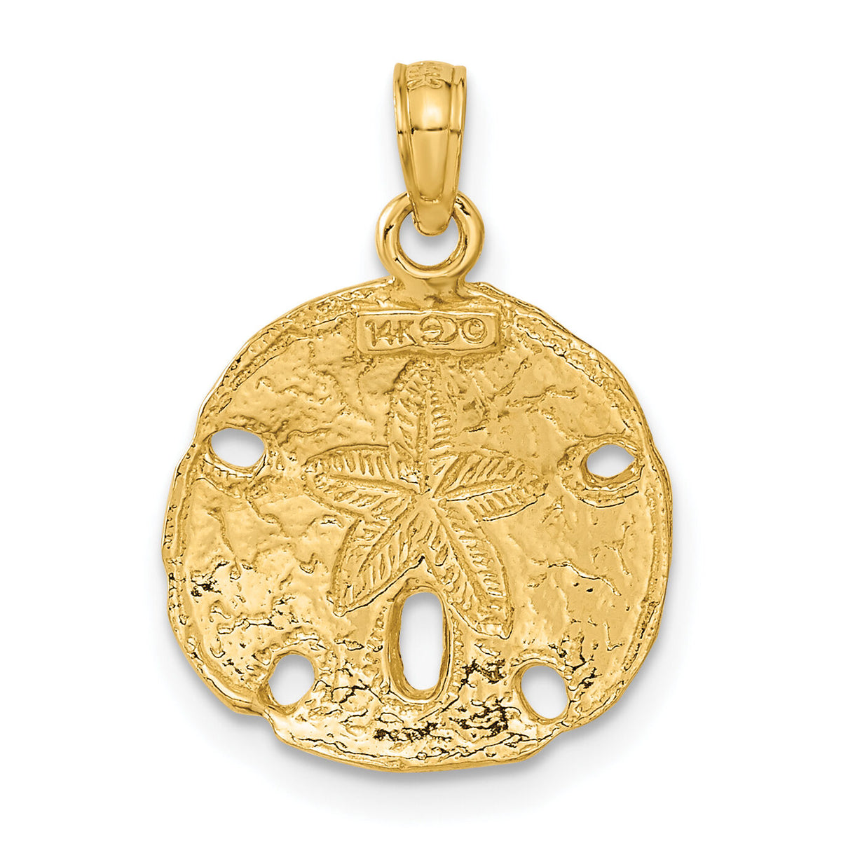 14k Polished Sand Dollar Pendant-C2542