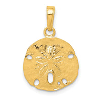14k Polished Sand Dollar Pendant-C2542