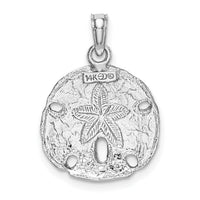 14k White Gold Polished Sand Dollar Pendant-C2542W