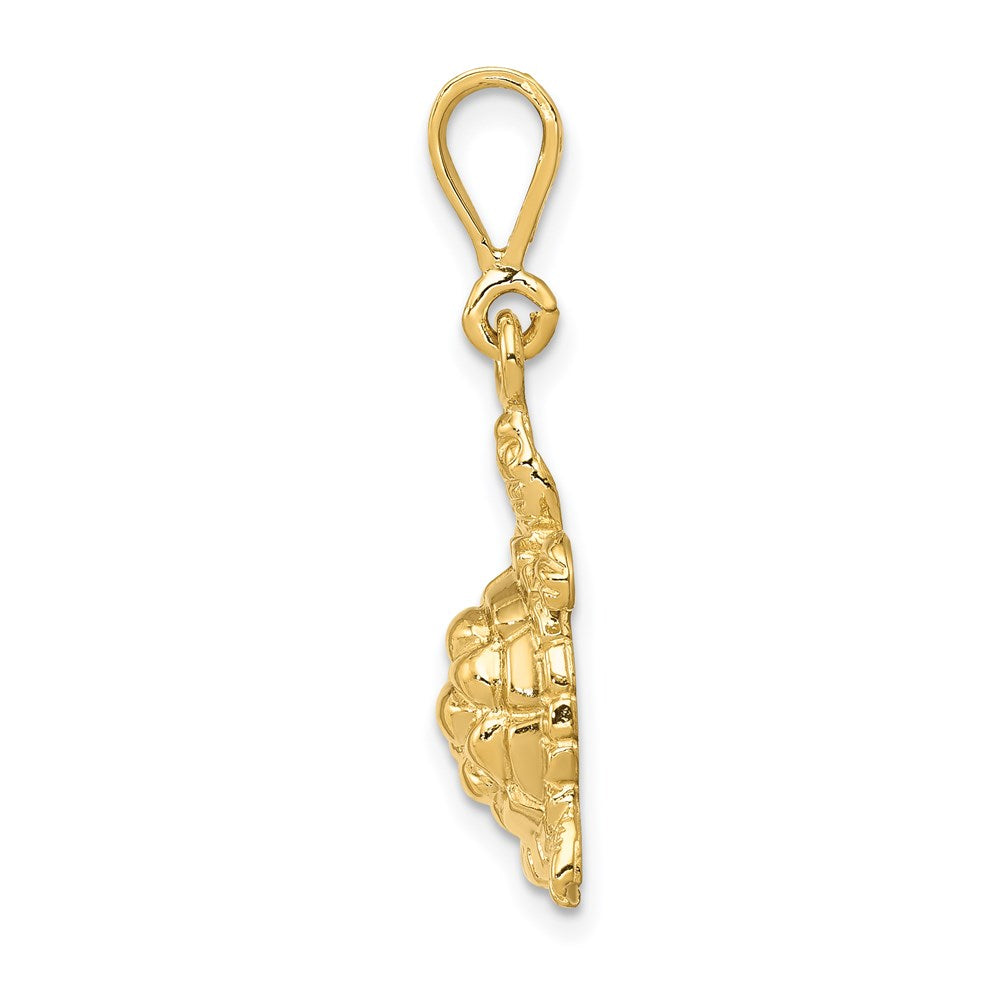 14k Solid Polished Open-Backed Sea Turtle Charm-C2543