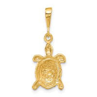 14k Solid Polished Open-Backed Sea Turtle Charm-C2543