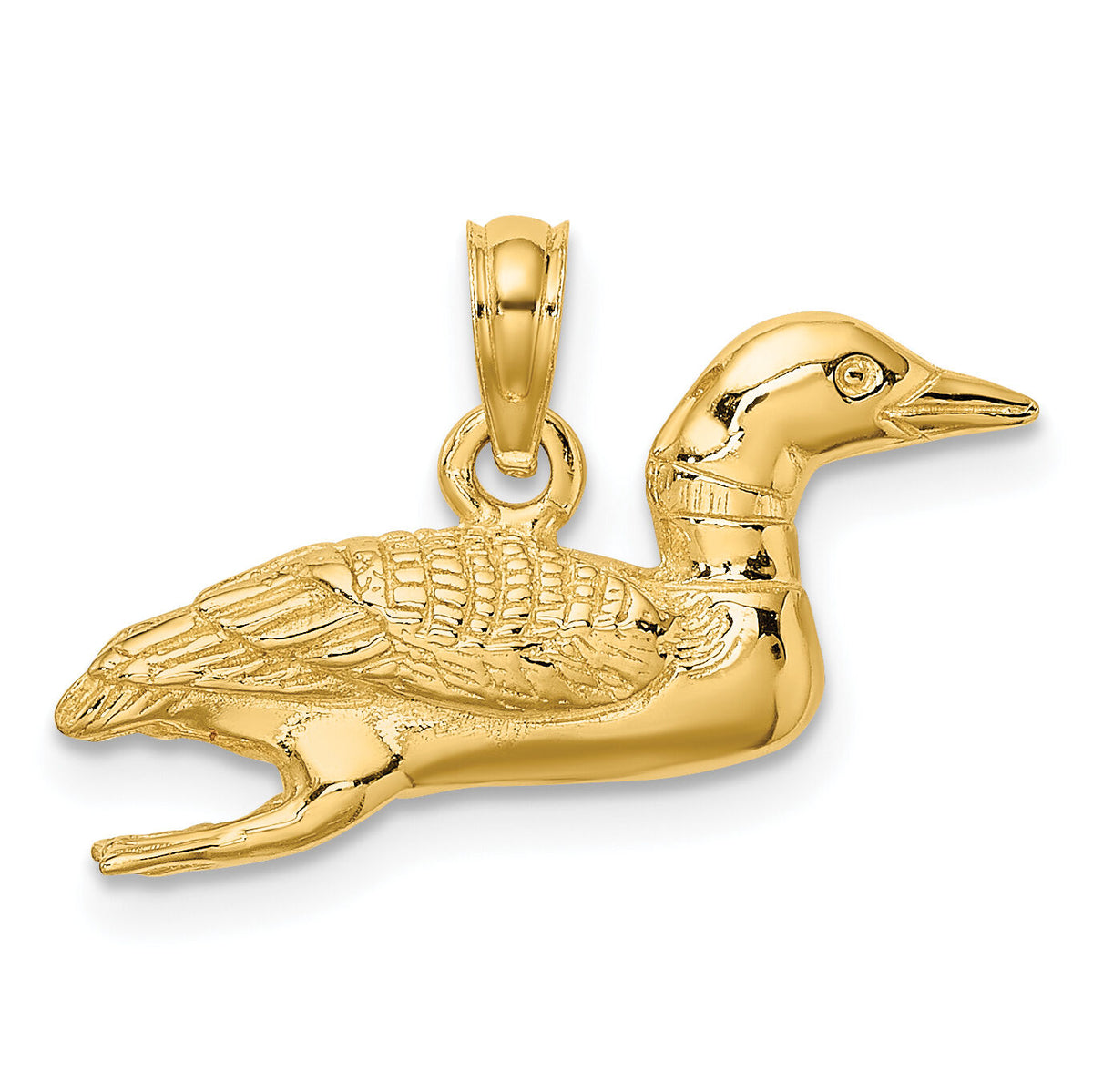 14k Solid Polished 3-Dimensional Mallard Charm-C2553