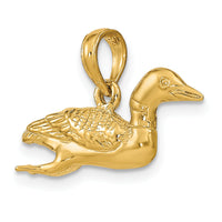 14k Solid Polished 3-Dimensional Mallard Charm-C2553