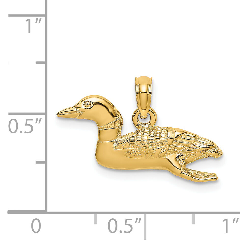 14k Solid Polished 3-Dimensional Mallard Charm-C2553