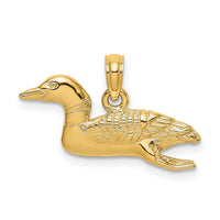 14k Solid Polished 3-Dimensional Mallard Charm-C2553