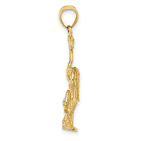 14k Solid Polished 3-Dimensional Double Flamingo Charm-C2557