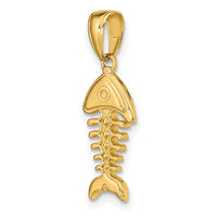 14K Polished 3-D Fish Bone Pendant-C2567