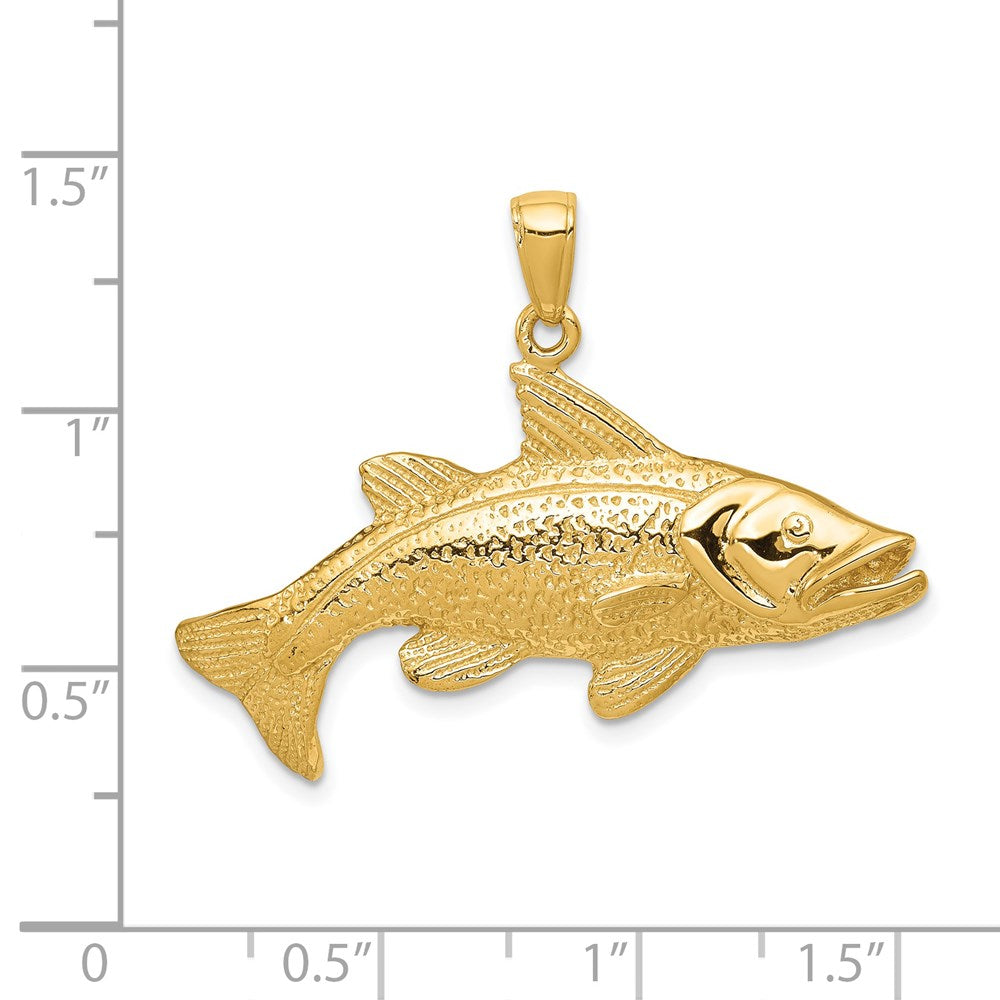 14k Polished Open-Backed Redfish Pendant-C2575