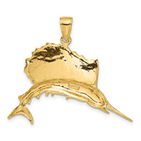 14k Polished Sailfish Pendant-C2582