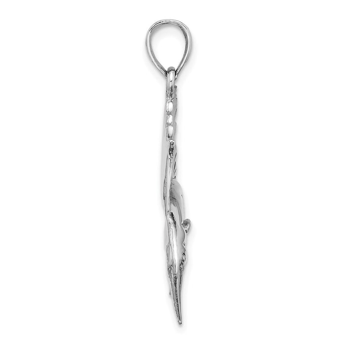 14K White Gold Polished Sailfish Charm-C2582W