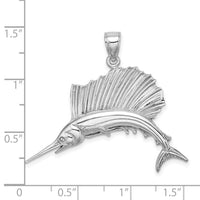 14K White Gold Polished Sailfish Charm-C2582W