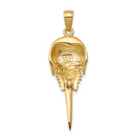 14k Polished Moveable Horseshoe Crab Pendant-C2587