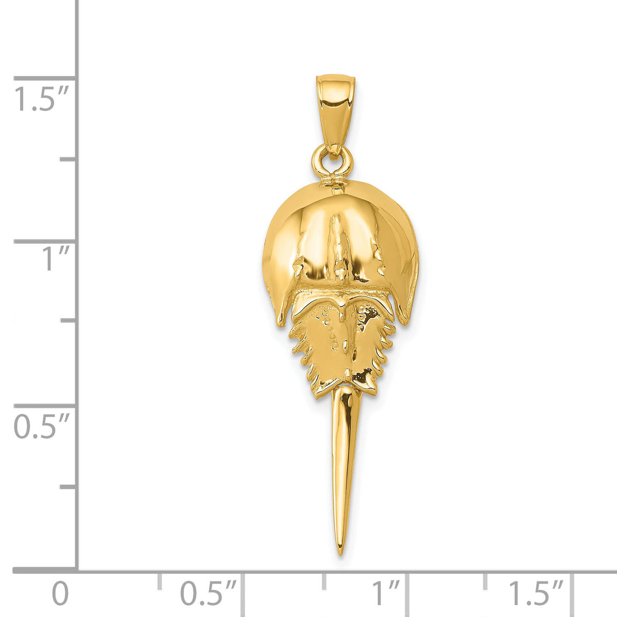 14k Polished Moveable Horseshoe Crab Pendant-C2587