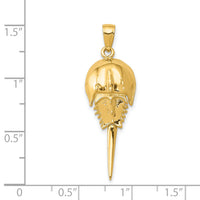 14k Polished Moveable Horseshoe Crab Pendant-C2587
